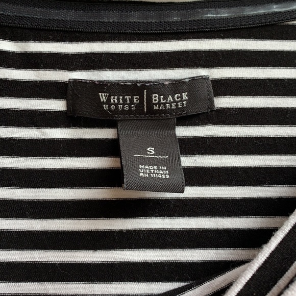 Black and white stripe off the shoulder 3/4 sleeve - Picture 5 of 6